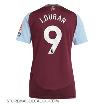 Aston Villa Jhon Duran #9 Maglia Gara Casa Repliche 2024-25 Donna Maniche Corte